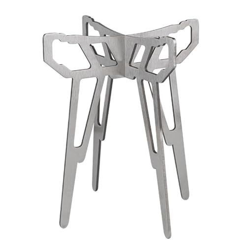YUXITA Faltbarer Campingkocher Boden für Outdoor-Kochen Edelstahl Ständer Grills Pfanne Stativ für Terrassen Platzsparende Töpfe Rack von YUXITA
