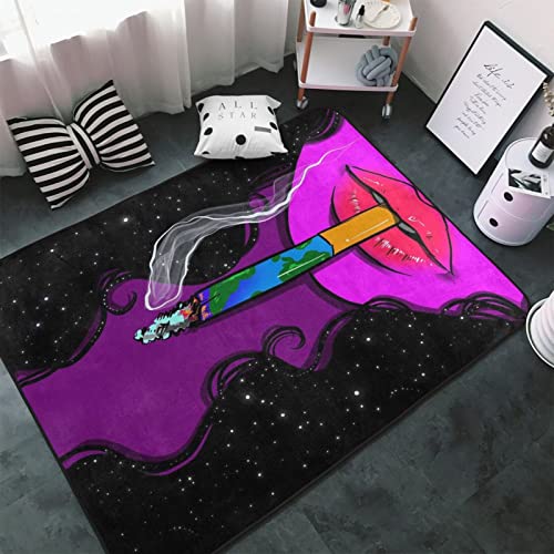 YUXIXI Teppich Hippie Psychedelic Smokey Cool Ghost Girl Print Floor Rugs Doormat Wohnzimmer Home Decor Carpets Area Mats for Kids Boys Girls Bedroom 60 X 39 Inches von YUXIXI