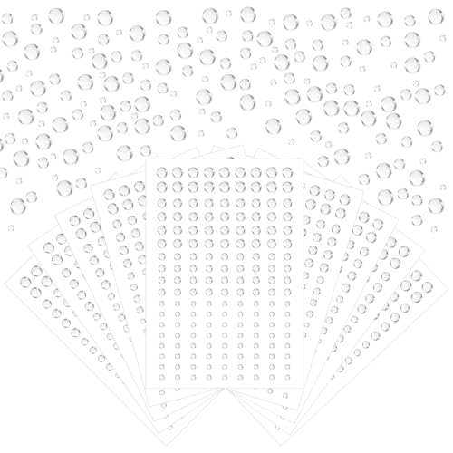 YUXMU 1458 Stück Klare Wassertropfen Selbstklebende, 5.5/4.5/3.6/2.8 mm Clear Dewdrop Halbrunde Harz Perlen Simulierte Tautropfen für Gesichtsdekoration, Maniküre, Schmuckherstellung, DIY Handwerk YUXMU 1458 Stück Klare Wassertropfen Selbstklebende, 5.5/4.5/3.6/2.8 mm Clear Dewdrop Halbrunde Harz Perlen Simulierte Tautropfen für Gesichtsdekoration, Maniküre, Schmuckherstellung, DIY Handwerk von YUXMU