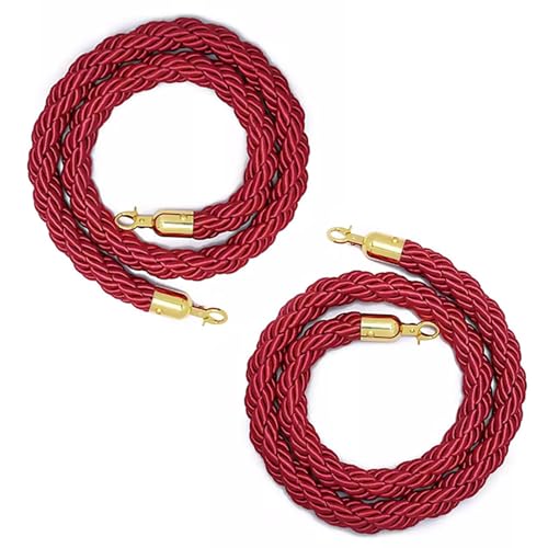 1 Stück rotes Samt-Warteschlangen-Absperrseil for die Event-Dekoration – langlebiges Nylon-Absperrseil zur Kontrolle der Menschenmenge(210cm) von YUXVBTZXD