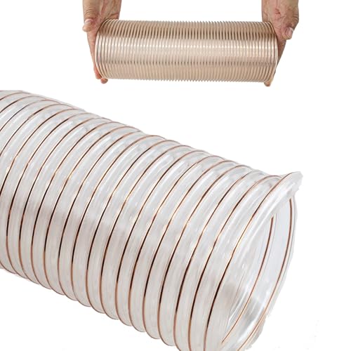 1 m 300 cm 5 m transparenter Kanalschlauch – langlebiges PU-Polyester mit Stahldrahthalterung for Autowerkstatt, Trocknerentlüftung, HVAC(D55mm L16.4ft) von YUXVBTZXD