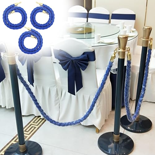 3 Stück gedrehte Nylon-Absperrseile zur Kontrolle von Menschenmengen – dekoratives Absperrseil for Warteschlangen for Hochzeiten, Theater(110cm) von YUXVBTZXD