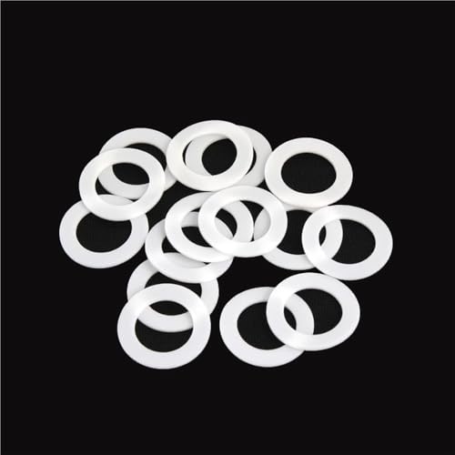 50 Stück weiße PTFE-Unterlegscheiben – M8-M8.3 runder Dichtungsabstandshalter-Dichtungsring, 0,2 mm-3 mm Dicke, langlebige Dichtungslösung(M8.1x14x0.4mm) von YUXVBTZXD