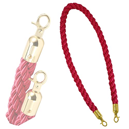 5ft geflochtenes Twist Queue Rope Barrier - Strapazierfähiges Crowd Control Rope for Veranstaltungen und öffentliche Plätze, 1pcs(Gold,38mm) von YUXVBTZXD