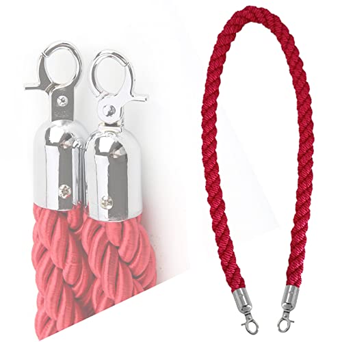 5ft geflochtenes Twist Queue Rope Barrier - Strapazierfähiges Crowd Control Rope for Veranstaltungen und öffentliche Plätze, 1pcs(Silver,35mm) von YUXVBTZXD