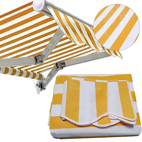 Langlebiger, manuell einziehbarer Terrassenmarkisen-Ersatzstoff – wasserdichtes Sonnenschutz-Überdachungssegeltuch for den Außenbereich(6x5meters) von YUXVBTZXD