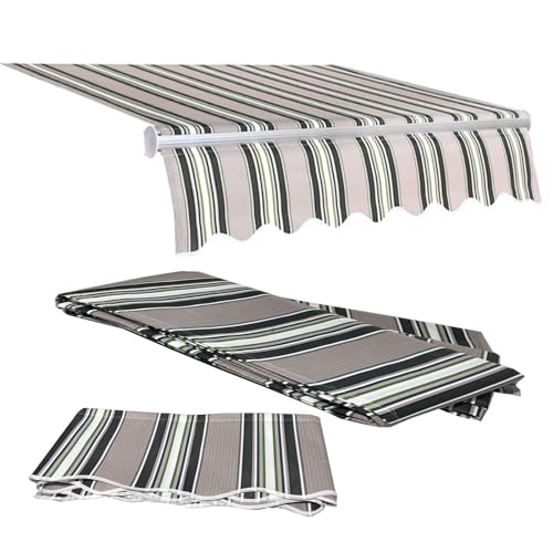 SunShield Premium wasserdichter Polyester-Ersatzstoff for Terrassenmarkisen mit Volant – UV-beständig, wetterfest, 1 Stück(5.5x3meters) von YUXVBTZXD