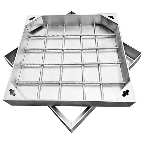 Unsichtbarer versenkter Schachtdeckel und Rahmen – langlebige Klärgrubenabdeckung aus Edelstahl 304, bis zu 2,6 Tonnen Tragkraft(90x90x5cm) von YUXVBTZXD