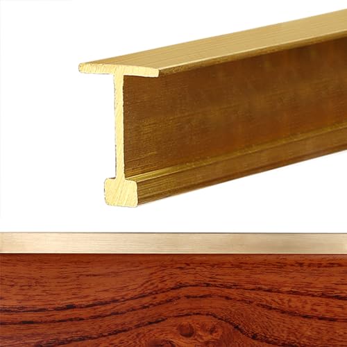 YUXVBTZXD 1 Stück Bodenübergangsleiste aus goldfarbenem Messing – 100 cm Länge for Fugen zwischen Holz und Fliesen, sicher und langlebig(10mmx16mm) von YUXVBTZXD