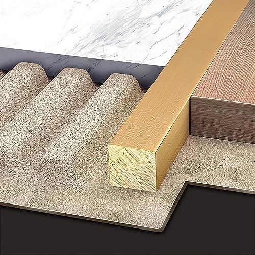 YUXVBTZXD Bodenübergangsleiste aus massivem Messing – 1 m quadratische Spaltabdeckung for Laminat- und Vinylböden(6mmx6mm) von YUXVBTZXD