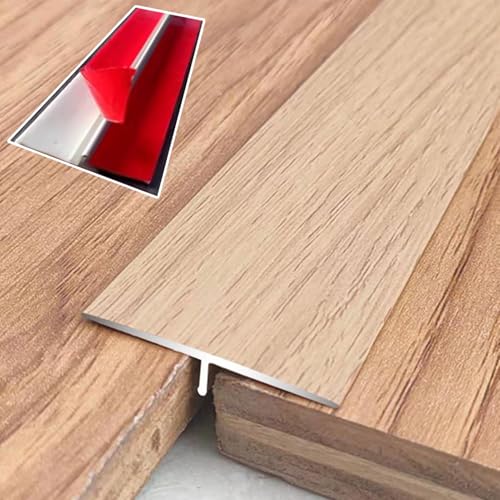 YUXVBTZXD Selbstklebende Aluminium-Übergangsleiste – 4 cm breit, 90 cm lang, T-Form-Kantenleiste for Glatte Bodenübergänge(Style4) von YUXVBTZXD