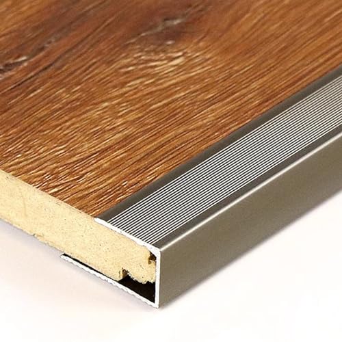 YUXVBTZXD rutschfeste Bodenübergangsleiste aus Aluminium – 90 cm Kantenschutz for sicheren Schutz und einfache Installation(Ligjt Grey,Inner Height 12mm) von YUXVBTZXD