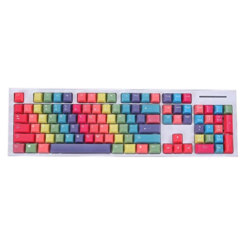 YUYAN DIY Personalisierte Tastenkappen 114 Tasten Regenbogen Thema Cartoon Niedlich PBT Färbung für mechanische Tastatur Kirschprofil von YUYAN