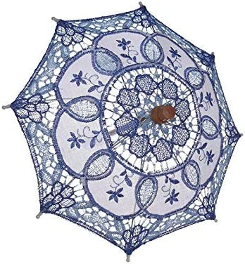 Golf-Regenschirm, Mini-Höhlen-Stickerei, Braut-Spitzen-Regenschirm, Hochzeitsszene, Dekoration, Kinder-Fotografie-Requisiten, Faltbarer Regenschirm, Blau, S, L von YUYANAIAO