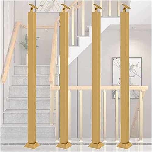 Staircase Handrail Treppengeländer Goldbaluster w/Flat; Verstellbare 270° Winkelhalterung, Quadratischer Metalltreppenposten für Handlaufstütze/Sicherheitszaun for Indoor and Outdoor (Color : 4Pack von YUYI