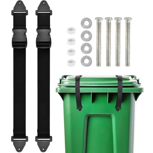 Mülltonnenschlösser für Tiere, verstellbarer Mülltonnen-Deckelschlösser, Sicherheitsgurt, Waschbärbär-sicher, Mülltonnenschloss für Wind und Verschütten, universell passend für Dosen in verschiedenen Mülltonnenschlösser für Tiere, verstellbarer Mülltonnen-Deckelschlösser, Sicherheitsgurt, Waschbärbär-sicher, Mülltonnenschloss für Wind und Verschütten, universell passend für Dosen in verschiedenen von YUYQAQ
