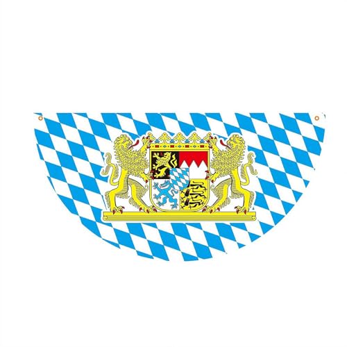 Oktoberfest Dekoration 0.5 x 0.9 m Oktoberfest Wimpelkette Bierfest Plissee Fan Flagge Bayern Karo Halbfächer Flagge Hängende Banner für Bier Party Supplies Wimpelkette Zaun Veranda Hof Dekor von YUYQAQ