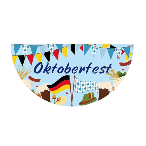 Oktoberfest Dekoration 0.5 x 0.9 m Oktoberfest Wimpelkette Bierfest Plissee Fan Flagge Bayern Karo Halbfächer Flagge Hängende Banner für Bier Party Supplies Wimpelkette Zaun Veranda Hof Dekor von YUYQAQ