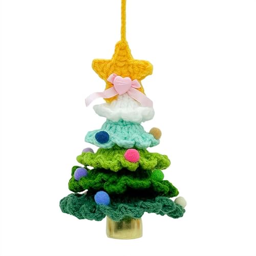 YUYQAQ Häkel-Weihnachtsbaum-Set, handgefertigter gehäkelter Weihnachtsbaum, Farbverlauf, bunte hängende Ornamente für Freunde, Weihnachtsfeier-Dekorationen von YUYQAQ