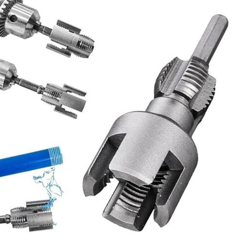 YUYQAQ Rohrgewinde-Schneidwerkzeug, elektrische Bohrmaschine, kompatibles PVC-Rohreinfädler-Set, Gewindeschneiden und Winkelbolzenreparaturwerkzeug, Gartenschlauch-Gewindeschneider, 1,27 cm (1/2 Zoll YUYQAQ Rohrgewinde-Schneidwerkzeug, elektrische Bohrmaschine, kompatibles PVC-Rohreinfädler-Set, Gewindeschneiden und Winkelbolzenreparaturwerkzeug, Gartenschlauch-Gewindeschneider, 1,27 cm (1/2 Zoll von YUYQAQ