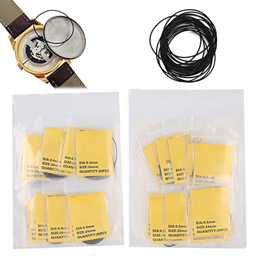 20 Stück O Ring Uhrenrückendichtung Gummidichtungsscheiben Set für Uhrenrückseiten Größe 16 mm 34 mm (0,5 mm + 0,6 mm) von YUYTE