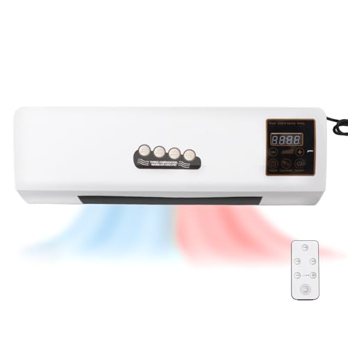 2000 W Wandmontierte Klimagerät, Mini Ventilator mit Heizung Kühlung, Tragbare Klimaanlagee Luftkühler mit Fernbedienung Timer für Schlafzimmer Badezimmer (EU-Stecker) von YUYTE