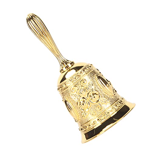Goldene Geprägte Handringglocke für Restaurantservice, Goldene Rufglocke, Hochzeitsglocken für Restaurantservice, Glocke, Bar-Klingel, Hochzeit, Klassenzimmer, Kirche, Schule, von YUYTE