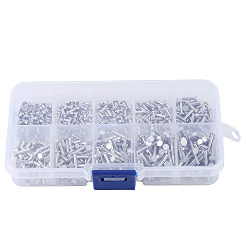 YUYTE 500pcs M2 Flat Head Feststoff Nieten Aluminiumblind Nieten Pop-Nieten 3mm-18mm Länge Multisize-Kit mit Flachem Kopf Zum Sicheren Befestigen YUYTE 500pcs M2 Flat Head Feststoff Nieten Aluminiumblind Nieten Pop-Nieten 3mm-18mm Länge Multisize-Kit mit Flachem Kopf Zum Sicheren Befestigen von YUYTE