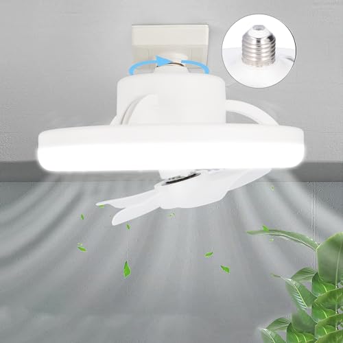 YUYTE Dimmbare Deckenventilator Lampe mit Fernbedienung, 360 Grad Drehbar, Einstellbare LED Lichtfarben und Geschwindigkeiten, 48W Leistung, Vielseitig Anwendbar in Wohn- und Kinderzimmer von YUYTE