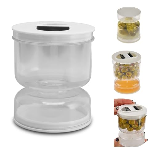 YUYTE Eingelegtes Sanduhrglas, Oliven Sanduhrglas mit Sieb, Luftdichtes Kimchi Glas, Eingelegtes Flip Glas für die Luftdichte Aufbewahrung von Lebensmitteln von YUYTE