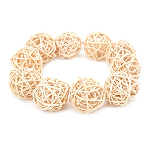 YUYTE Rattan Kauspielzeug für Papageien Kleines Tier Kauen Spielzeug Haustier Vogelkauspiel mit Handgewebten Sicheren Ungiftigen Material für Schnabel und (3CM Primärfarbe) von YUYTE