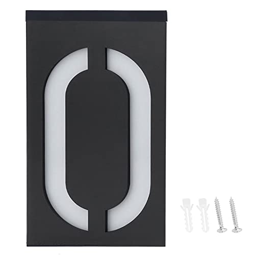 YUYTE Solar Angetriebene LED-Hausnummer Leichtes Outdoor-Adressschild mit 6 LED-Leuchten und Verborgenem Anti-Diebstahl-Design für Shop Gate Villa Wanddekoration (Nummer 0) von YUYTE