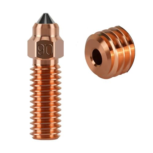 Für Ender3 Bimetalldüse mit hohem Durchfluss, Kupferlegierung + Chrom-Zirkonium-Kupfer+gehärteter Stahl, hochtemperaturbeständige Düsen für Ender 3 V3 KE/Creality K1/K1 Max/CR-M4 (0,6 mm) von YUYUEMI