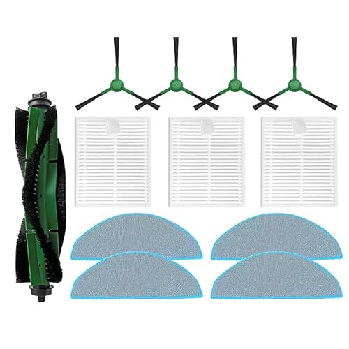 YUYUEMI 12-teiliges Set für Irobot Roomba Combo Essential Y0112 Kehrroboter-Staubsauger-Set mit 1 Hauptbürste, 4 Seitenbürsten, 3 Filtern, 4 Lappen von YUYUEMI