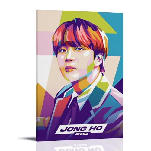 YUYUMEGDE ATEEZ JONGHO Poster Dekorative Malerei Leinwand Wandkunst Wohnzimmer Poster Schlafzimmer Malerei,Wandkunst Bilddruck Moderne Familienzimmer Dekor 24x36inch(60x90cm) von YUYUMEGDE