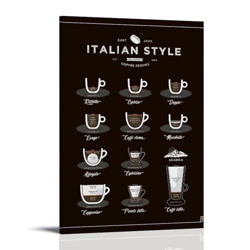 YUYUMEGDE Italian Coffee Poster Dekorative Malerei Leinwand Wandkunst Wohnzimmer Poster Schlafzimmer Malerei,Wandkunst Bilddruck Moderne Familienzimmer Dekor 08x12inch(20x30cm) von YUYUMEGDE