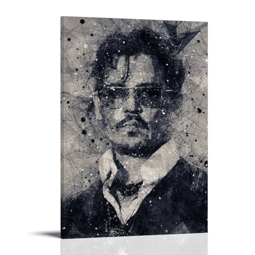 YUYUMEGDE Johnny Depp Poster Dekorative Malerei Leinwand Wandkunst Wohnzimmer Poster Schlafzimmer Malerei,Wandkunst Bilddruck Moderne Familienzimmer Dekor 16x24inch(40x60cm) von YUYUMEGDE