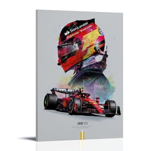 YUYUMEGDE Sainz Racer Poster Dekorative Malerei Leinwand Wandkunst Wohnzimmer Poster Schlafzimmer Malerei,Wandkunst Bilddruck Moderne Familienzimmer Dekor 16x24inch(40x60cm) von YUYUMEGDE