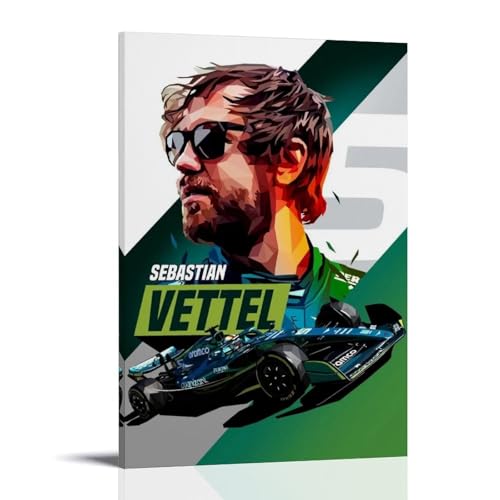YUYUMEGDE Sebastian Vettel Poster Dekorative Malerei Leinwand Wandkunst Wohnzimmer Poster Schlafzimmer Malerei,Wandkunst Bilddruck Moderne Familienzimmer Dekor 24x36inch(60x90cm) von YUYUMEGDE