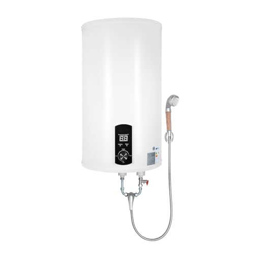 Elektroboiler 70L & 2000W - Elektrischer Warmwasserspeicher mit Duschset & Wasserhahn, IPX4 Wasserdicht für Bad/Küche, Schnellheizend mit Digitaler Temperaturanzeige von YUYUZI
