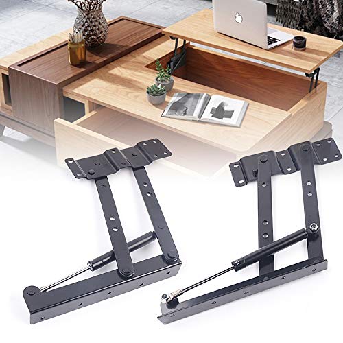 Pneumatische Tischhebegriffe, Höhenverstellbarer Couchtisch Hebermechanismus aus Stahl, Max. 100kg Traglast, Einfache Installation für Multifunktionalen Couchtisch zum Essen, Schreiben von YUYUZI