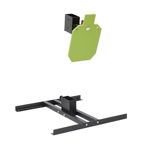 Stahlschießscheibe 3/8 Zoll Dicke mit Ständer - Hochwertige Schießscheibe für Präzisionstraining, Wiederauffangleiste für Schießstand, Sicher und Langlebig (Schwarz + Grün) von YUYUZI