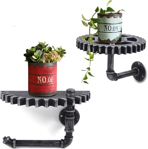YUYUZI 2pcs Industrie Regale, Rohrregal, Vintage Wandregal, Industrial Gear Pipe Regal Vintage Wandständer Wandhalter Rack für Haus, bar, Café, Restaurantdekoration Einzigartige Dekoration YUYUZI 2pcs Industrie Regale, Rohrregal, Vintage Wandregal, Industrial Gear Pipe Regal Vintage Wandständer Wandhalter Rack für Haus, bar, Café, Restaurantdekoration Einzigartige Dekoration von YUYUZI
