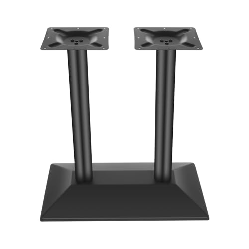 YUYUZI Tischgestell Schwarz Doppelbein - Stabiles Tischfüße Metall 72cm Höhe, Pulverbeschichtet für Restaurant & Café, Schweres Tischgestell mit 8 Schraublöchern pro Bein (40x70cm) von YUYUZI
