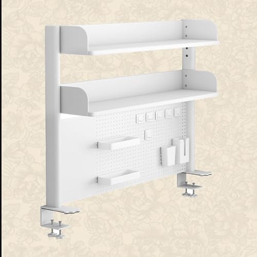 Klemmbares Schreibtisch Organizer-Regal, Schreibtischverlängerung, Stecktafel-Arbeitsplatz, Computertisch-Zubehör für Büro, Sichtschutz für Gaming-Schreibtisch ( Color : Blanco , Size : 100cm/39.3in ) von YUZDNM