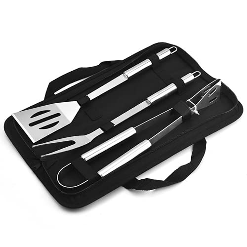 YUZE Grill-Werkzeug-Set, 3-teilig, Grillzubehör, Grillutensilien, Edelstahl mit Aufbewahrungstasche, geeignet für Outdoor-Camping, Grillen von YUZE