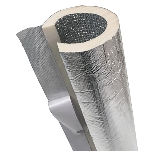 1 m (114mm/4.49in) Rohrisolierungsschaum, Aluminiumfolie für den Außenbereich aus Schaumstoff, selbstklebend von YUZGUHEY