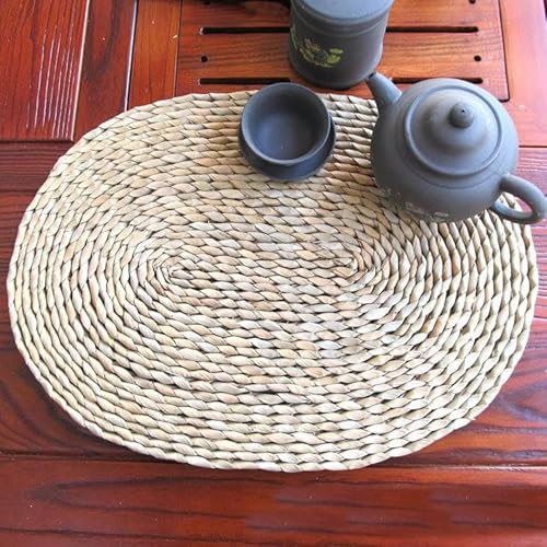 Dekorative Tischsets, 10–40 cm runde gewebte Tischsets – natürliche Maisschalen-Tischsets, strohgeflochtene Rattan-Tischsets, handgewebte for den Esstisch(Elliptic 30 * 45) von YUZGUHEY