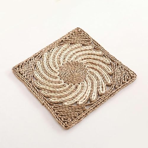 Dekorative Tischsets, 30-40 * 30 cm runde/elliptische/blumenförmige gewebte Tischsets, aus natürlicher Wasserhyazinthe/Maisschale, geflochtene Stroh for den Esstisch(Natural17,30 * 30CM) von YUZGUHEY