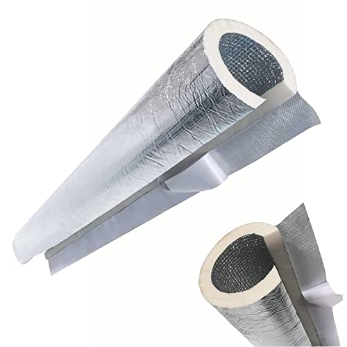 Rohrisolierschaum, selbstklebende Aluminiumfolie, frostsicher und schwer entflammbar, für Winterrohre, Länge 95 cm (65 mm x 20 mm) von YUZGUHEY